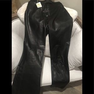 Faconnable Collection Femme Lambskin Leather Pants